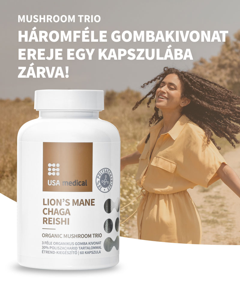 Gomba-trió kapszula – Reishi, Chaga és Lion’s Mane 60 db
